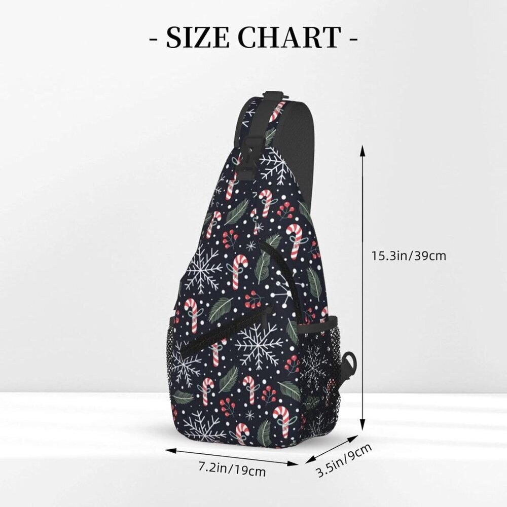 Holiday Pattern Sling Backpack - Adjustable And L… - image 3